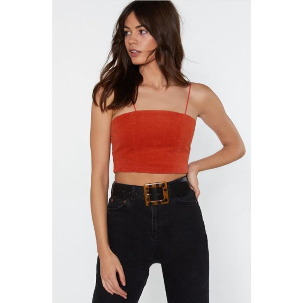 NWT Momokrom Courduroy rust crop top size 10